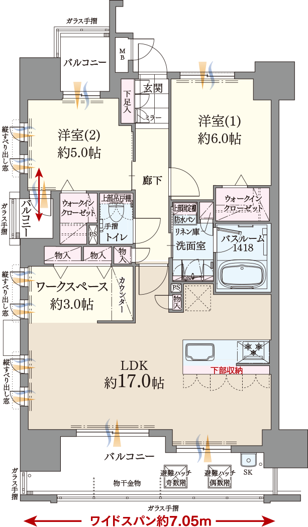 ファーネスト博多ルシエEAST Aタイプ間取り image