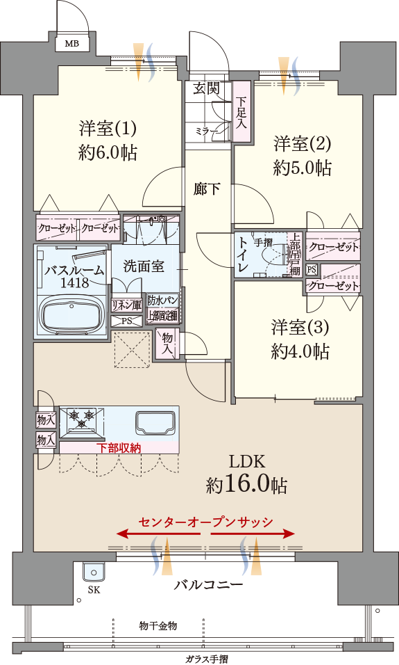 ファーネスト博多ルシエEAST Bタイプ間取り image