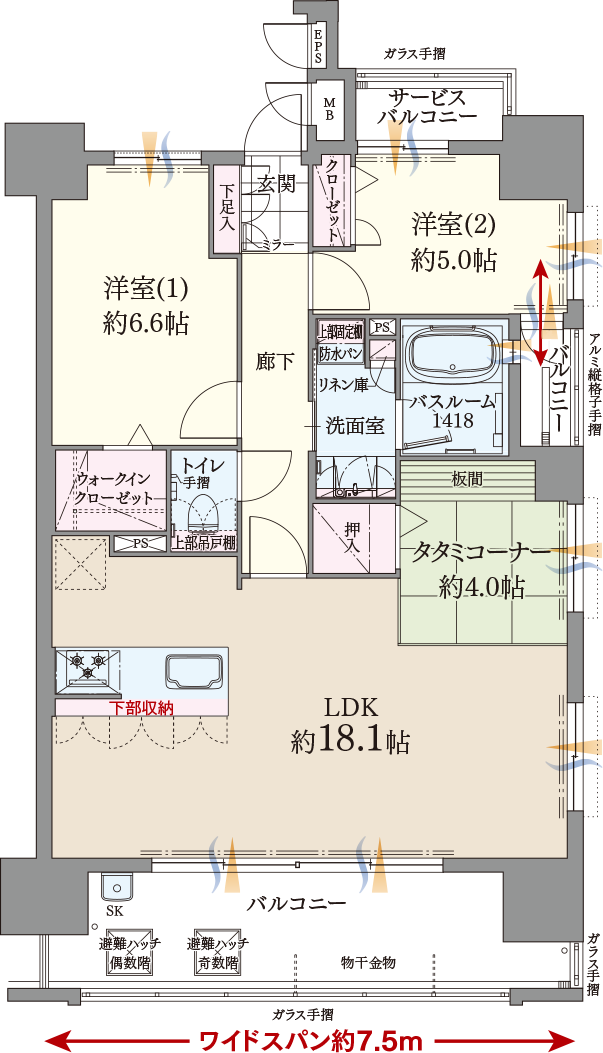 ファーネスト博多ルシエEAST Dタイプ間取り image