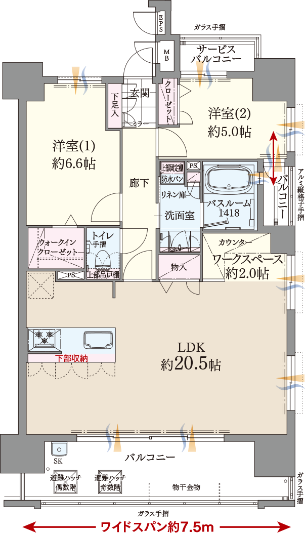 ファーネスト博多ルシエEAST Dタイプ間取り image