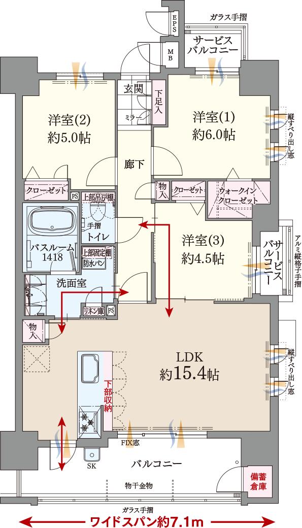 ファーネスト博多ルシエWEST Eタイプ間取り image