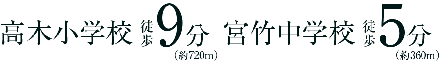 高木小学校 徒歩9分/宮竹中学校 徒歩5分