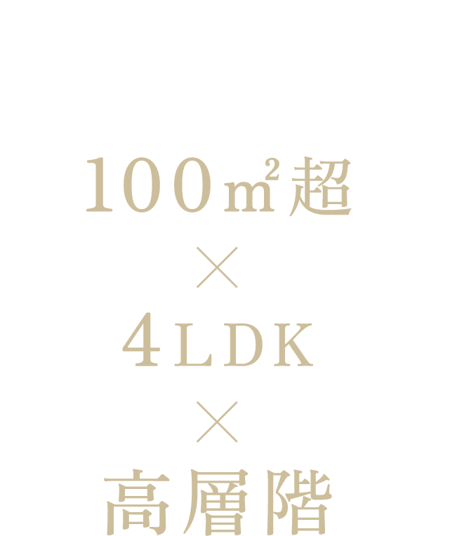 【限定3邸】100平方メートル超、4LDK、高層階 プレミアムプランの愉悦